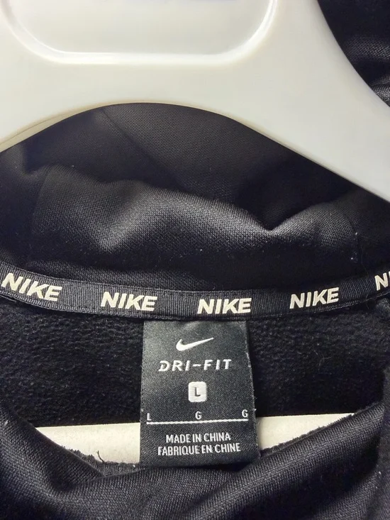 Nike Black Hoodie with Large Silver Swoosh - Picture 3 of 4